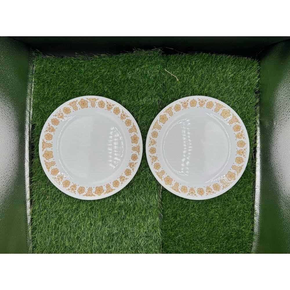 Vintage Corelle by Corning Butterfly Gold Dinner Plates 10.5”-Set of 2
